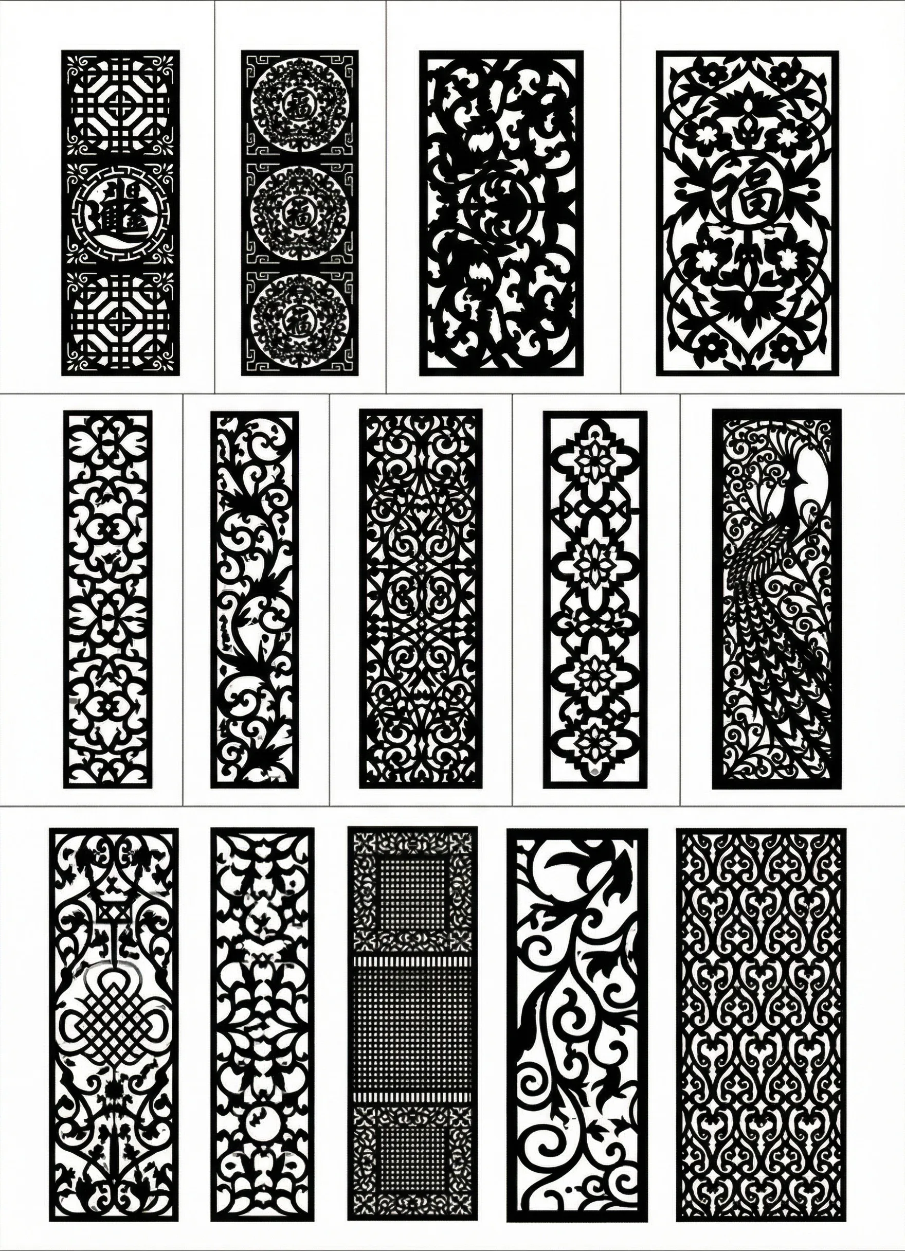 Sample laser-cut pattern reference sheet, page one