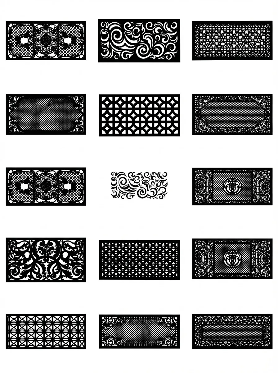 Sample laser-cut pattern reference sheet, page three