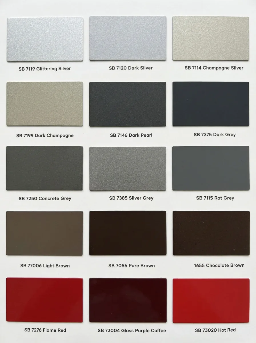 RAL colour sample sheet, page three