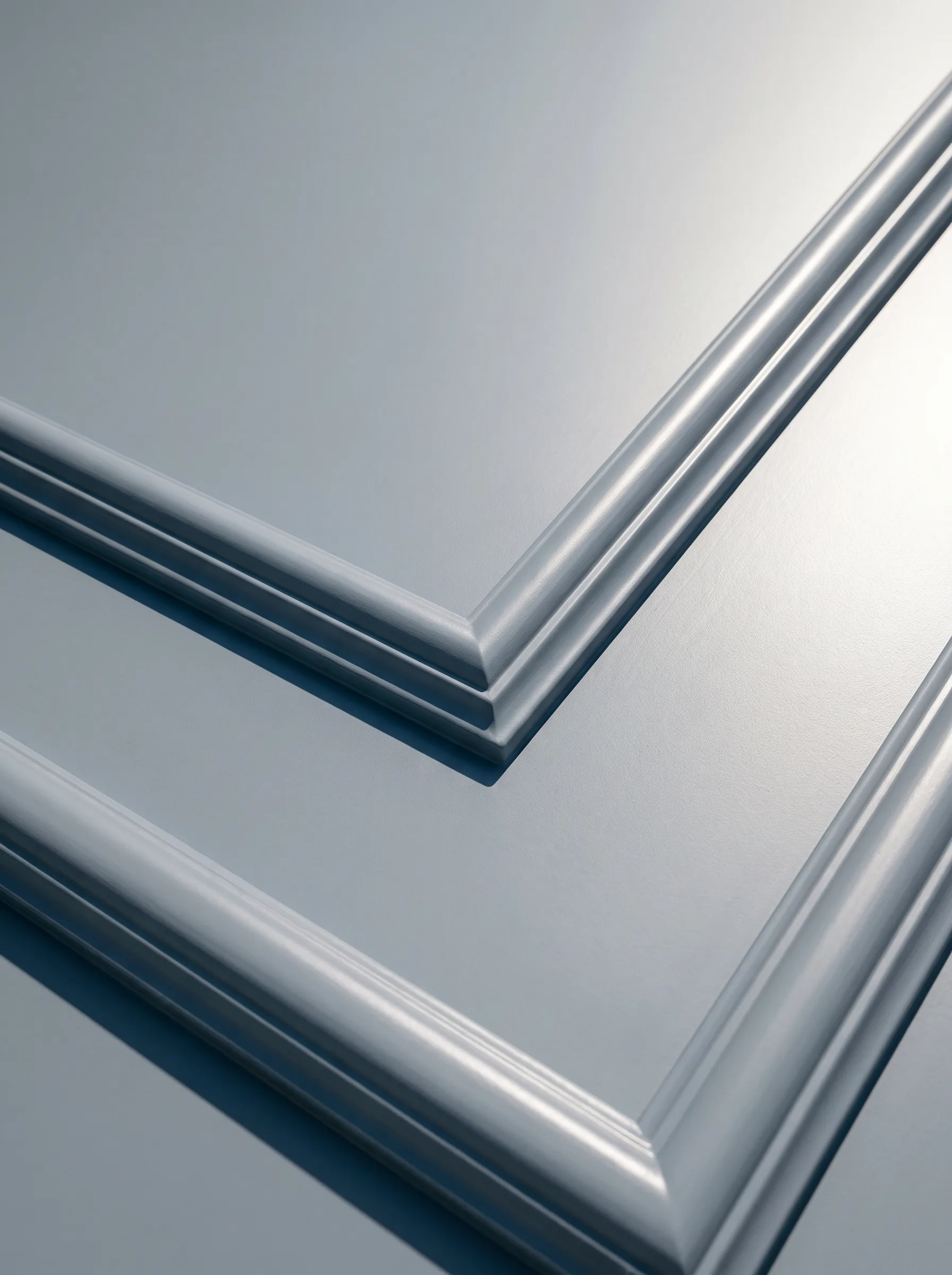 A light ash-grey classical double steel door with brass handles — Material detail